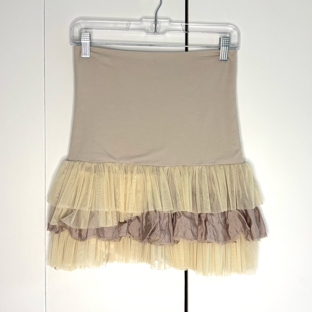Free People Intimately Purple Ruffle Hem Mini Skirt Size Small
